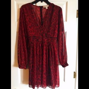 NWOT Michael Kors Leopard Print Georgette Dress